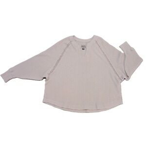 American Eagle Outfitters Seriously Lived In Waffle Knit V Neck Top XS